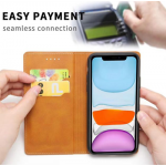 Magnetic Book Cover Case for iPhone X/XS Card Wallet Leather Slim Fit Look